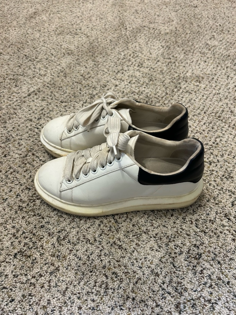 Women's White Leather Low-Top Sneakers